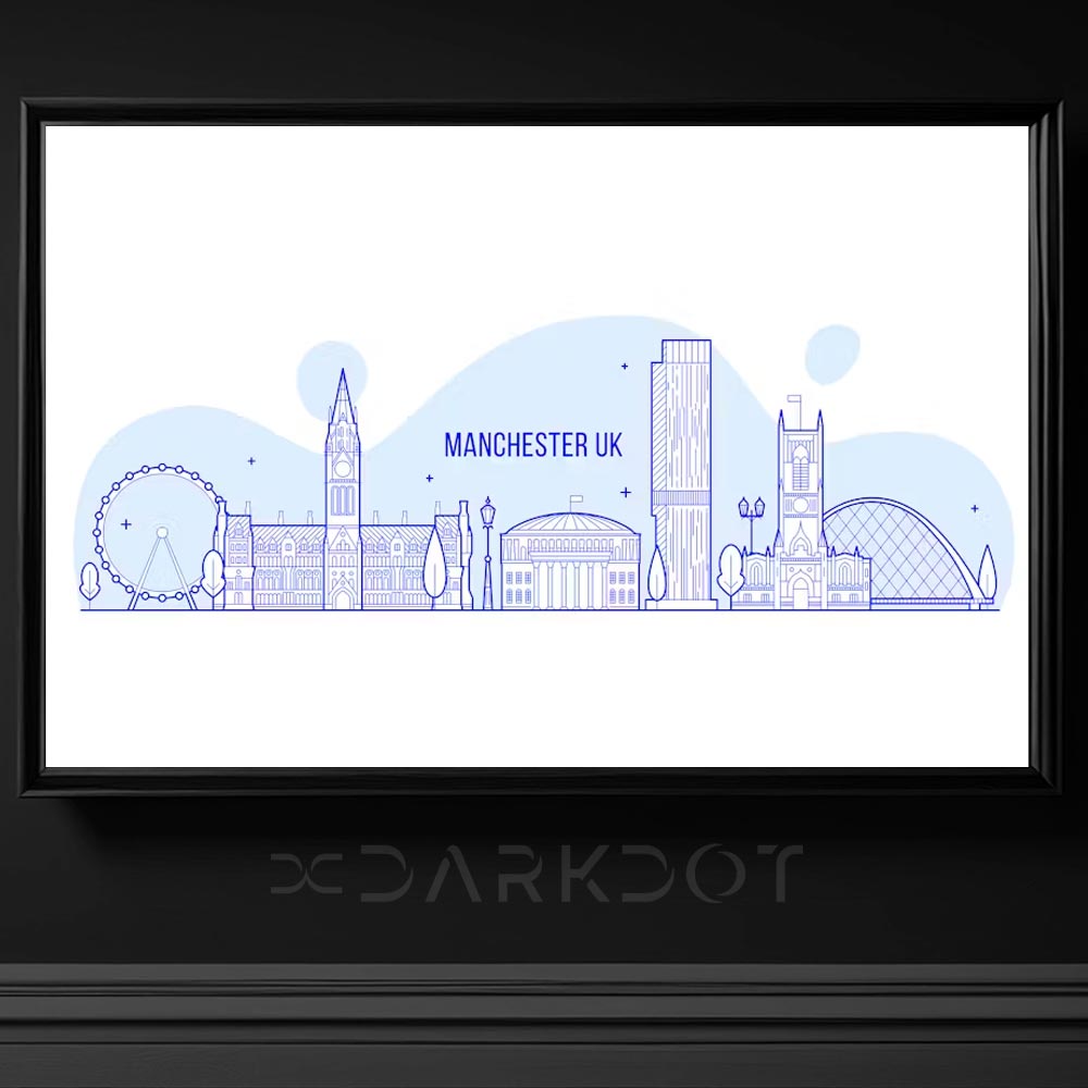 manchester city vektorel illustration template england city design ai