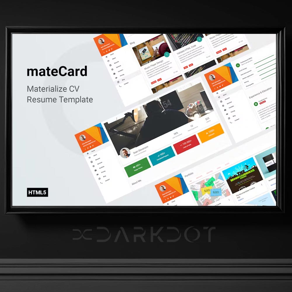 matecard cv portfolio web site html ozgecmis portfolyo modern web sablon