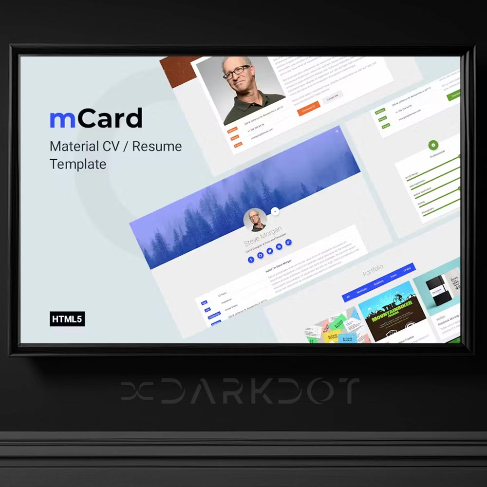 mcard cvresume web site html kisisel freelancer tasarimci portfolyo tema