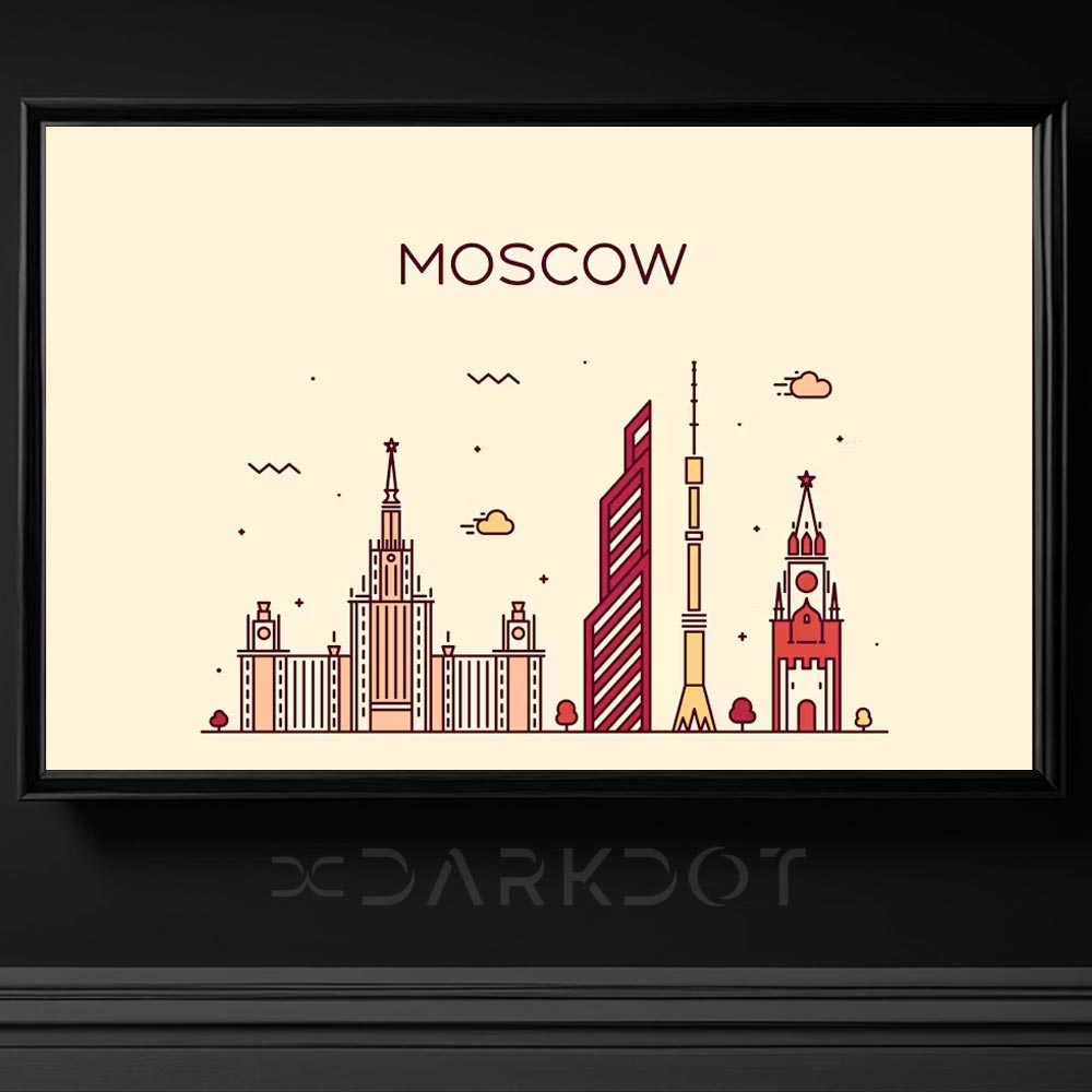 moscow moskova sehir vektorel illustrasyon tasarim rusya cizimleri