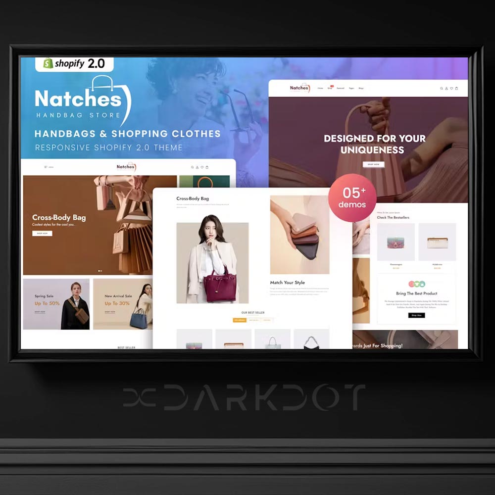 natches shopify template canta aksesuar giyim konsept online magaza template