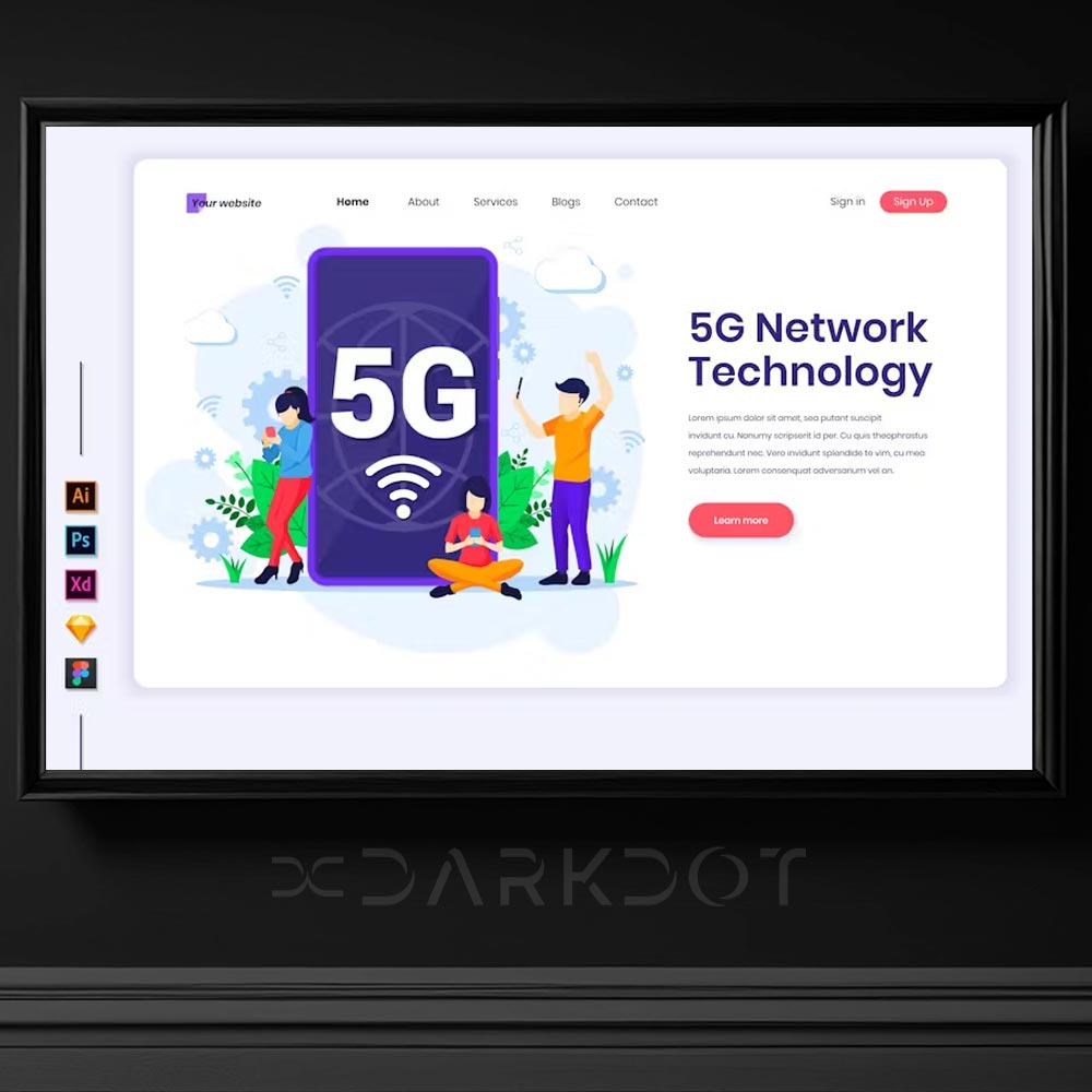 5g ag teknoloji wifi fiber internet web site banner slayt tasarim template