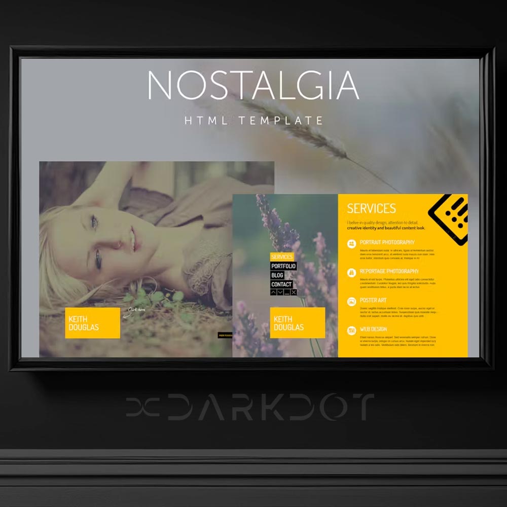 nostalgia minimal kisisel freelancer tanitim portfolyo cv sayfa tasarim