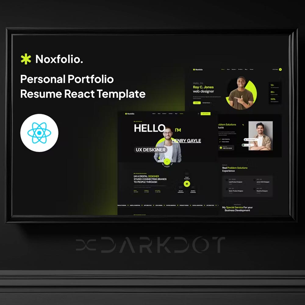 noxfolio personal cv kisisel portfolyo siyah tema freelancer cv template