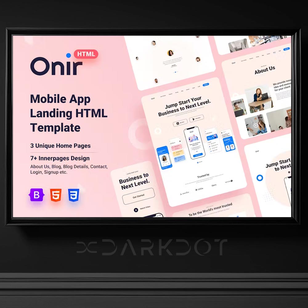 onir mobil app web site html template mobil web site tasarim sablon