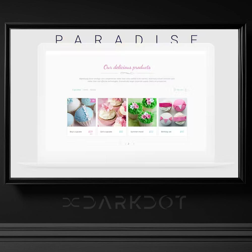 paradise kek pastane tatli temali web site banner soft tasarim slider