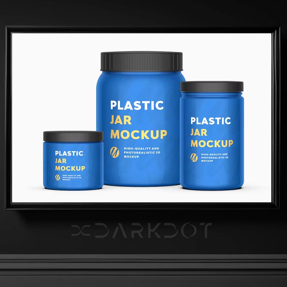 plastik kavanoz sise silindir urun sisesi plastik kapakli mockup psd