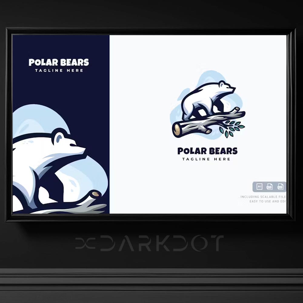 polar bear kutup ayisi logo tasarim illustrasyon logo ayi ai template