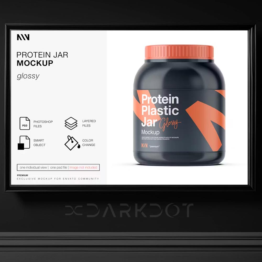 buyuk boy protein tozu kutusu sisman supplement plastik kutu mockup