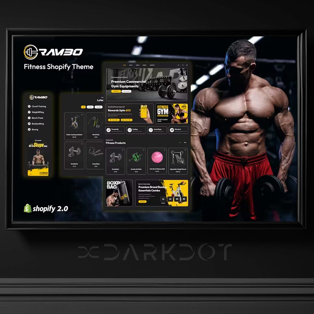 rambo fitness gym spor shopify template cms alisveris magaza tema