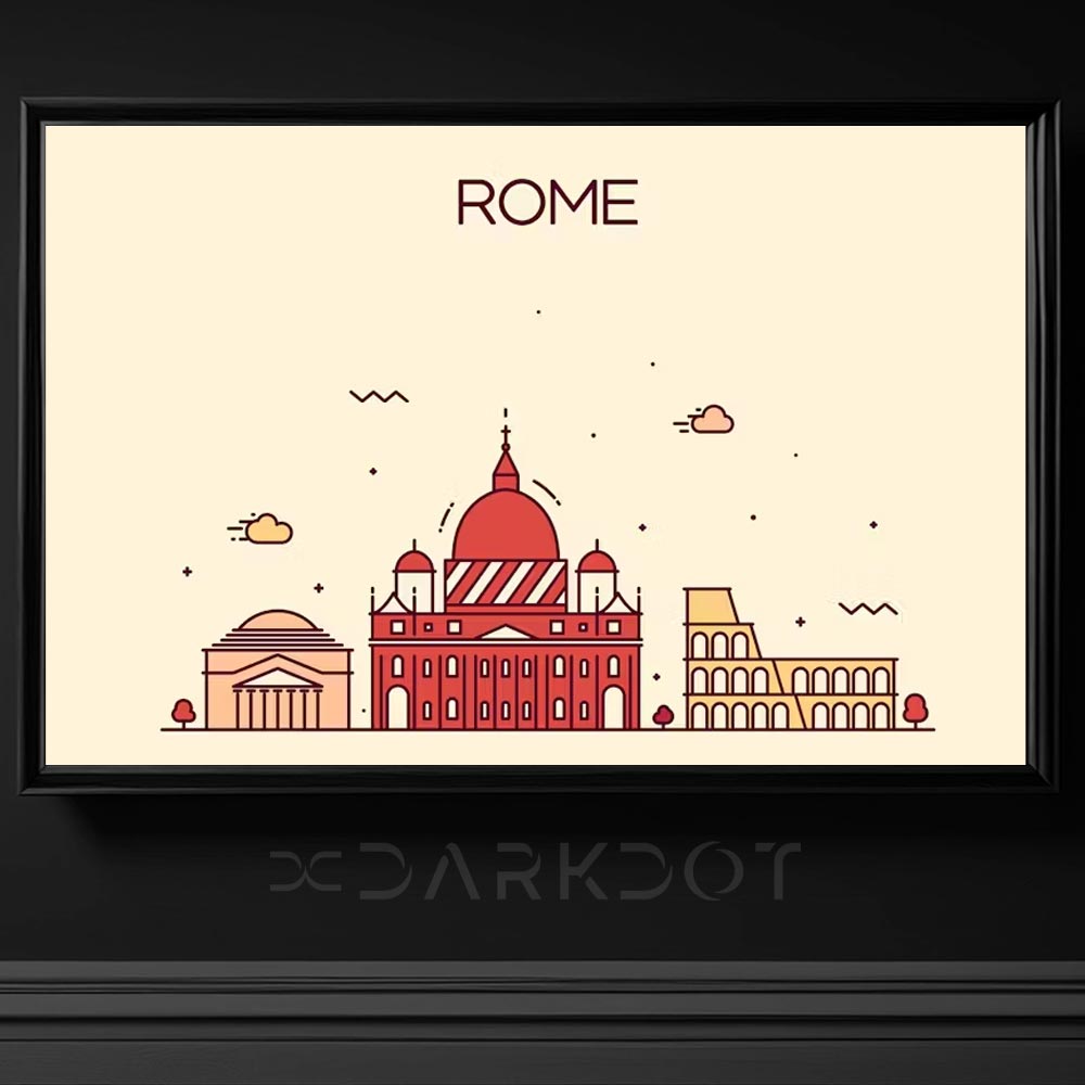 roma sehri illustrasyon vektorel cizim italya ai template city vector