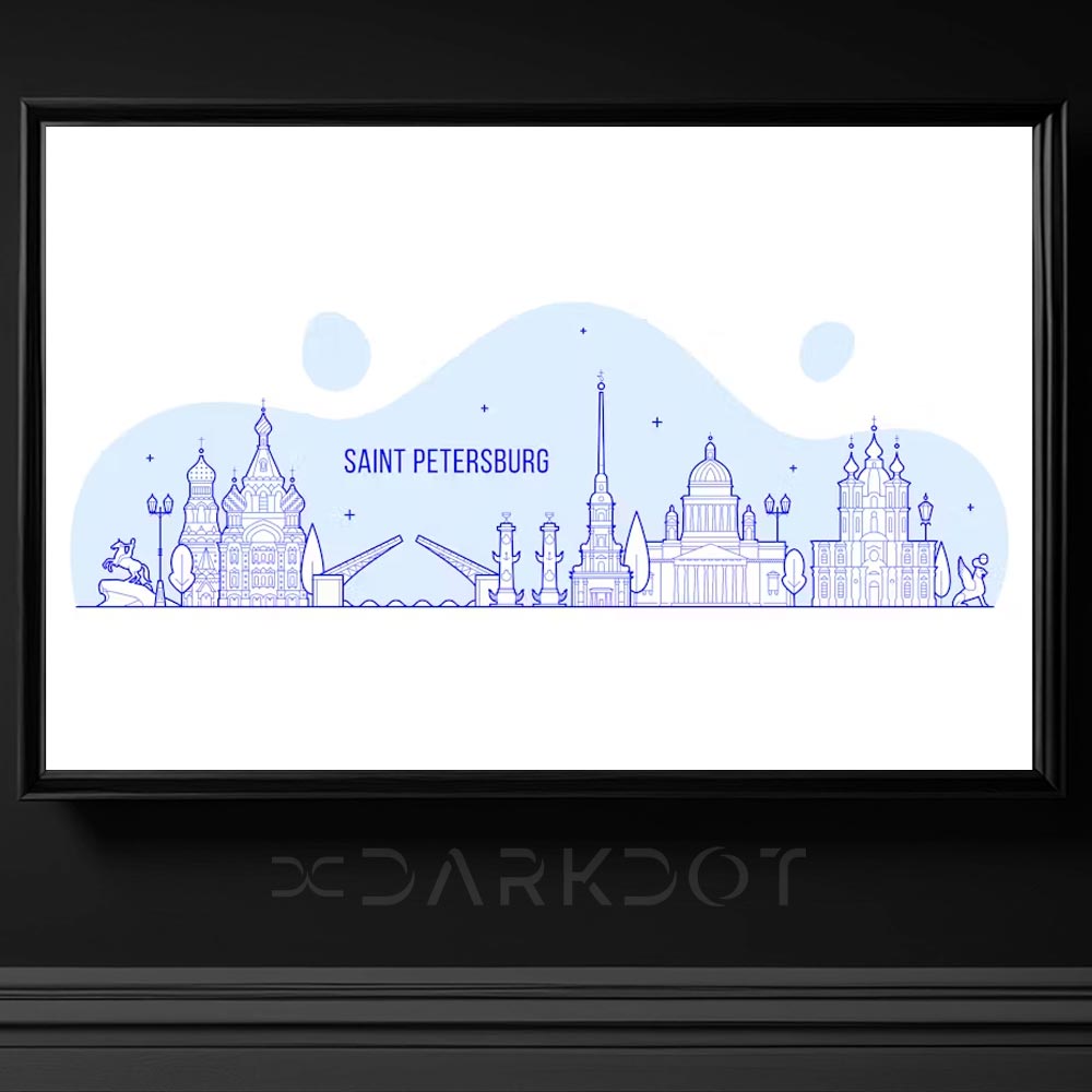 saint petersburg sehir vektorel illustrasyon tasarim ai template russia