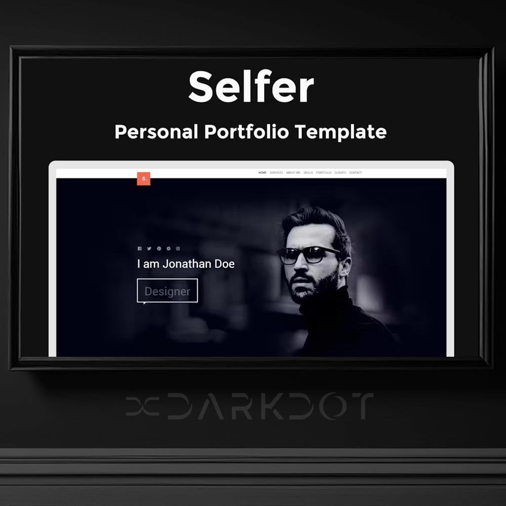 selfer personal porfolio black dark web site modern html web template