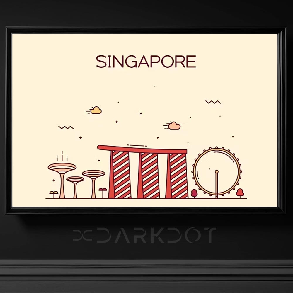 singapore city vector illustration theme ai singapur illustrasyon cizim