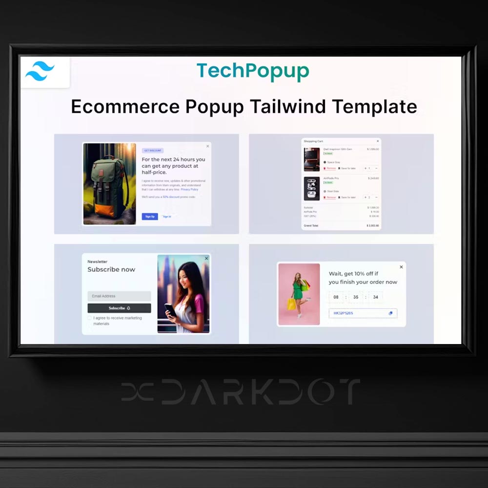 techpopup e ticaret web siteleri icin popup modern tasarim html template