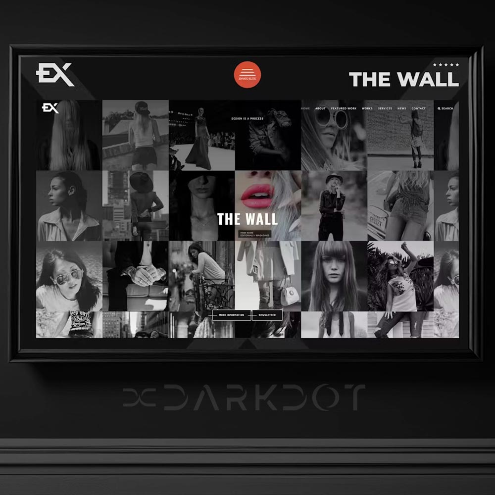 the wall fotografcilar icin urun fotograf portfolyo modern siyah html tema