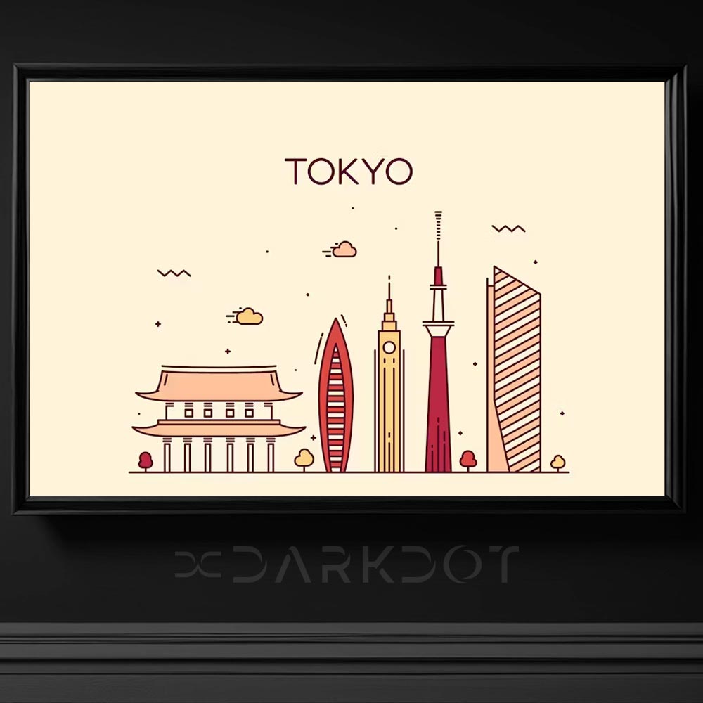 tokyo city vector llustration theme ai tokyo sehri illustrasyon cizim tema