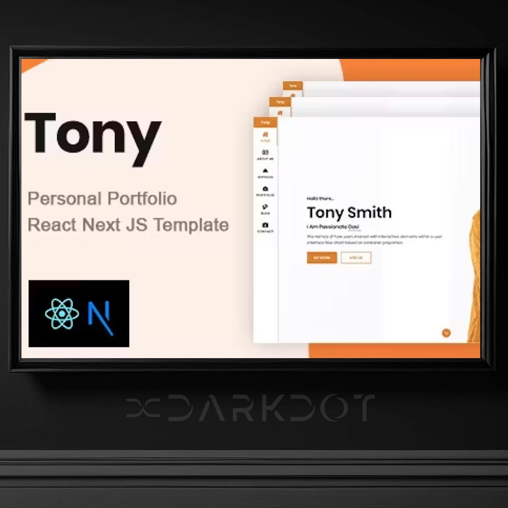 tony react kisisel cv portfolyo freelancer tanitim web site css template