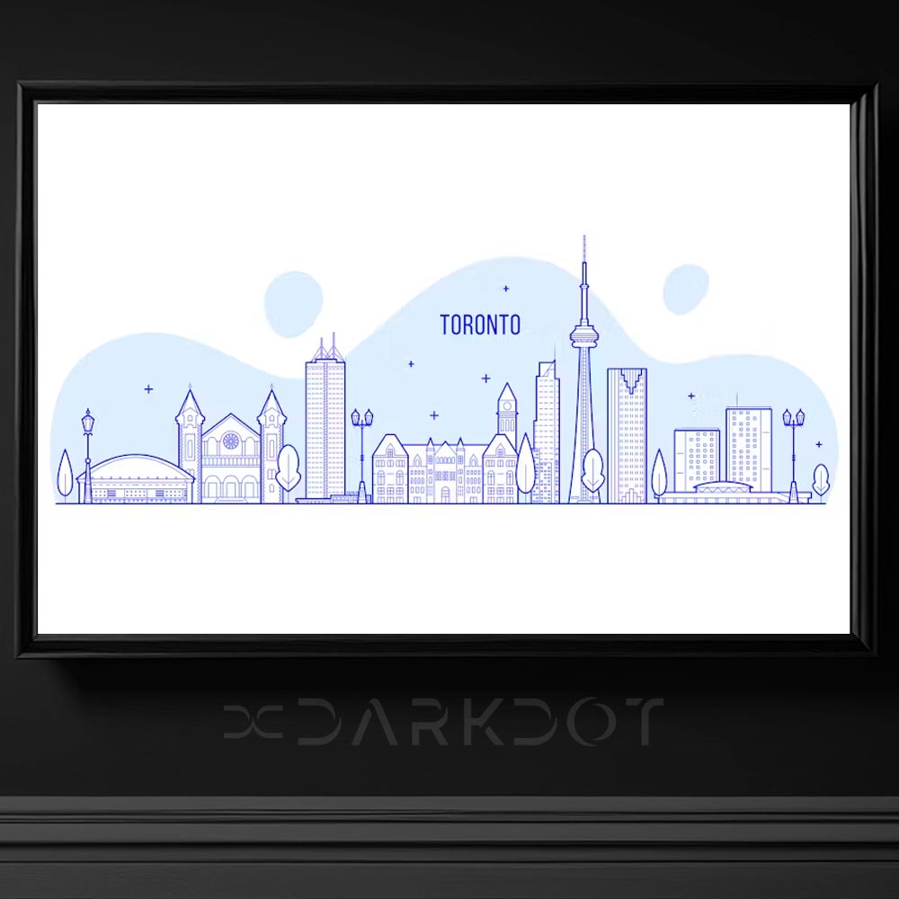 toronto sehir vektorel illustrasyon manzara cizim kanada sehirleri ai