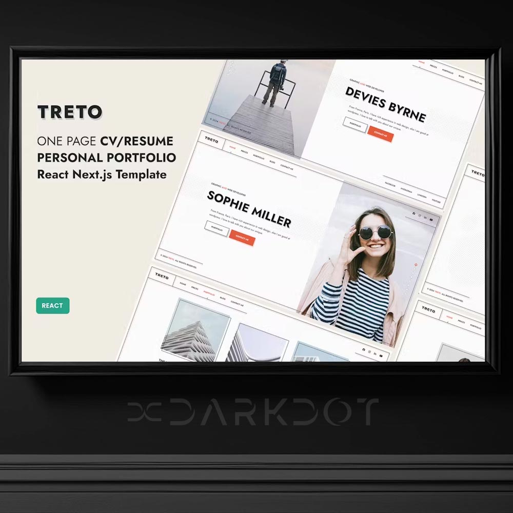 treto personal kisisel portfolyo web site html modern cv web tasarim