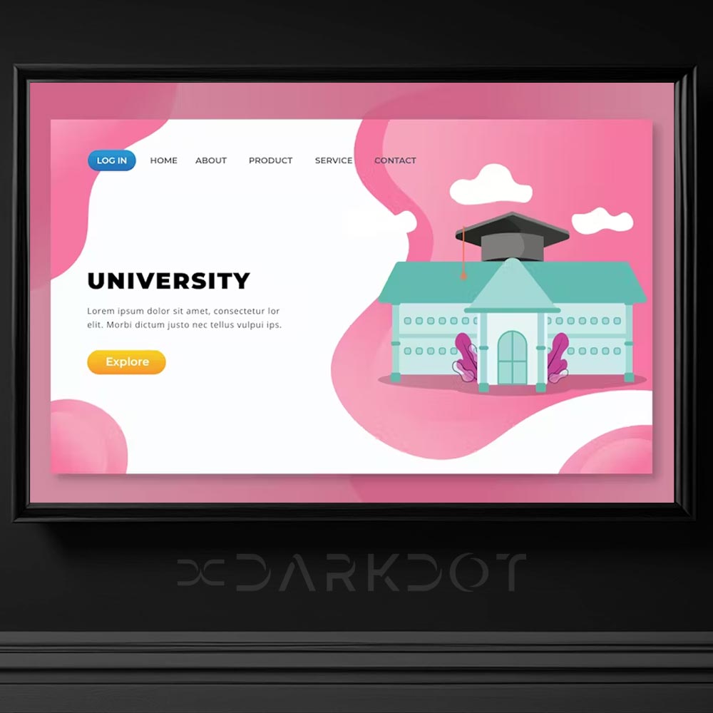 universite okul fakulte kampus web site banner afis poster illustrasyon