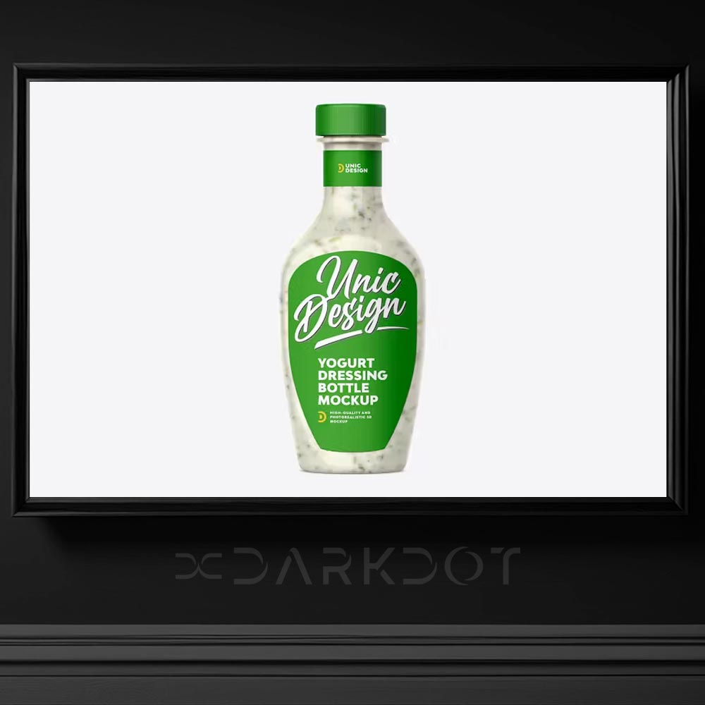 kapakli yogurt ranch sos mayonez sise kavanoz mockup ambalaj tema