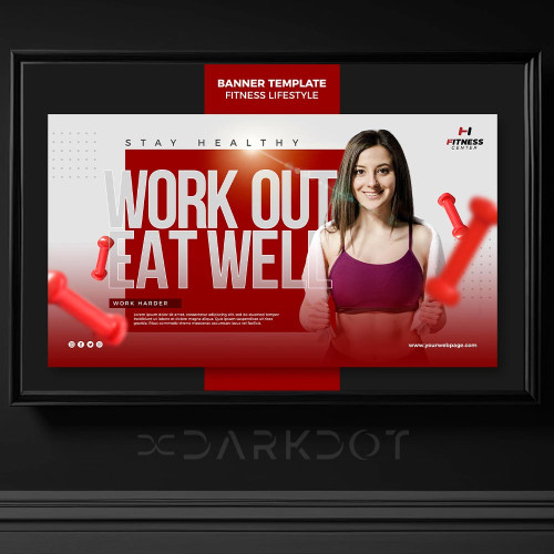 agirlik calisan sporcu fitness kadin sampiyon slayt banner poster psd