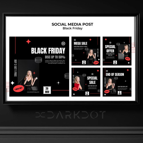 black friday kare instagram post alisveris yapan kadin sosyal medya