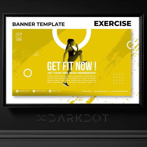 fitness kursu spor merkezi web site slider banner slayt tasarim sari tema