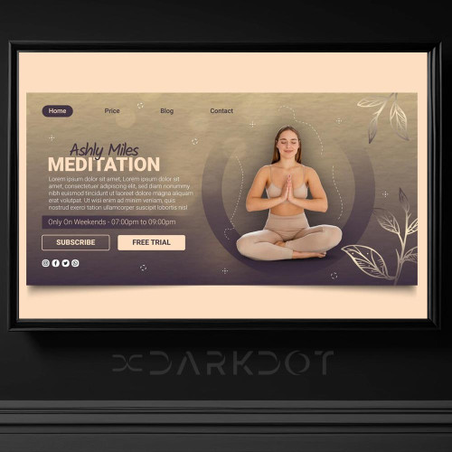 yoga meditasyon temali web site banner yoga kurs egitim ai eps