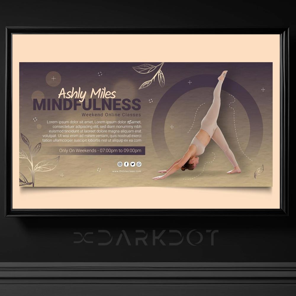 yoga yapan kadin temali meditasyon web site afis slayt poster tema