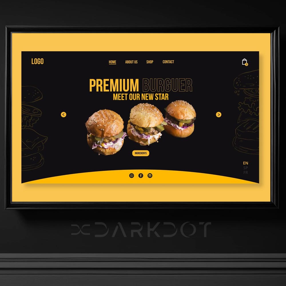 hamburger fastfood yiyecek magaza web site acilis sayfa slayt poster tema