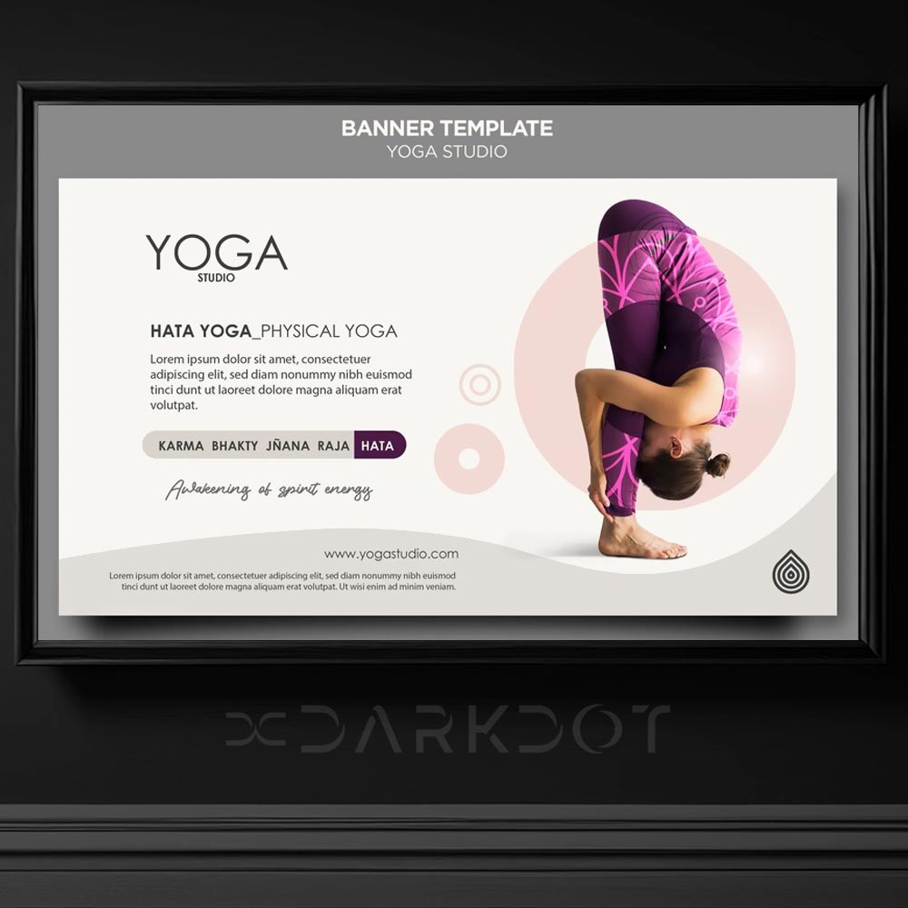 yoga hareketleri yapan genc fit kadin temali banner afis poster slayt