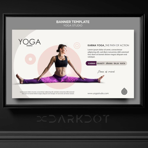 yoga egitimi yoga meditasyon yapan kadin web poster slayt template