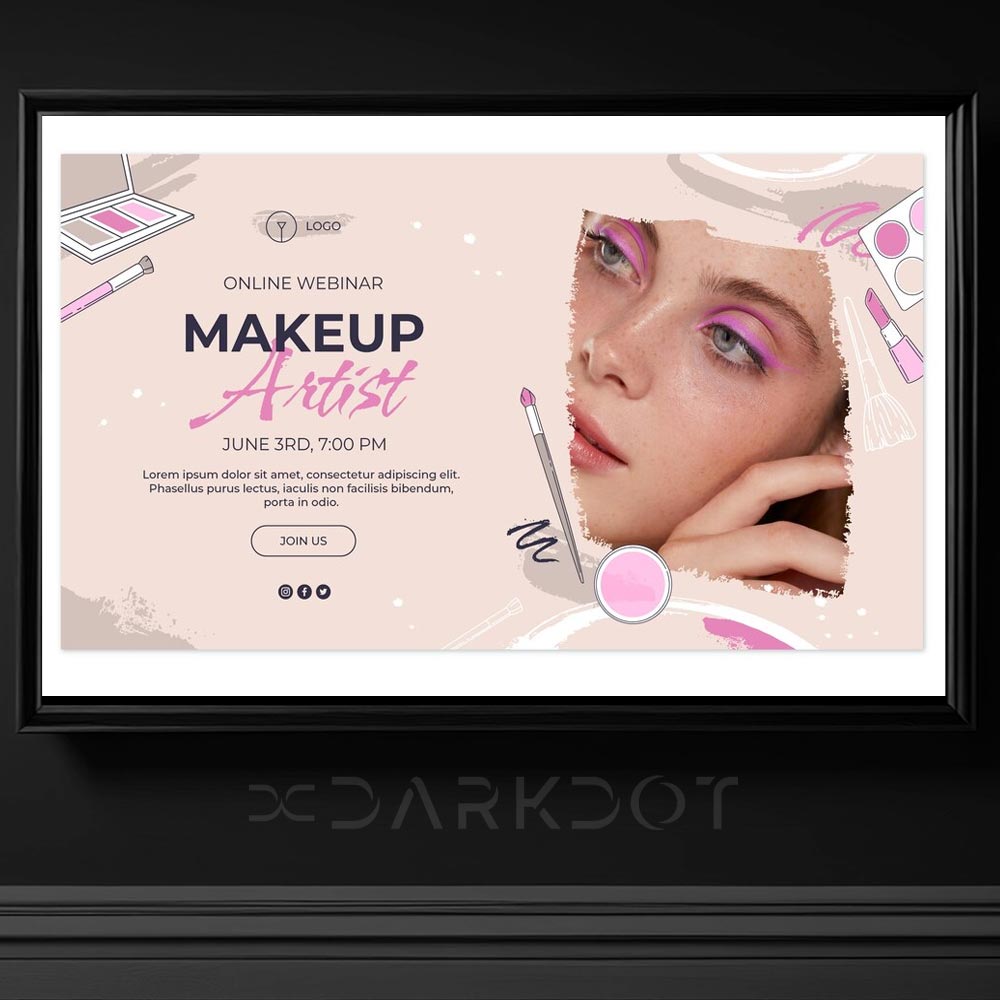 makeup product sales web site business header landing banner theme