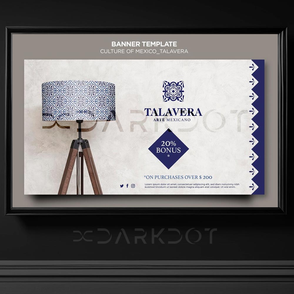 talavera seramik desen temali web site banner slayt afis tasarimi