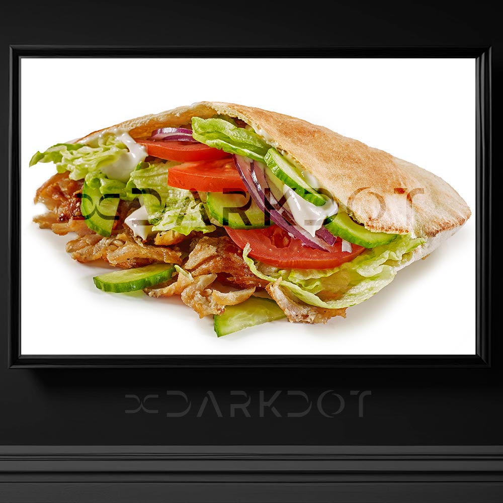 5213 tombik pide arasi tavuk et doner sandvic fotografi beyaz arka plan