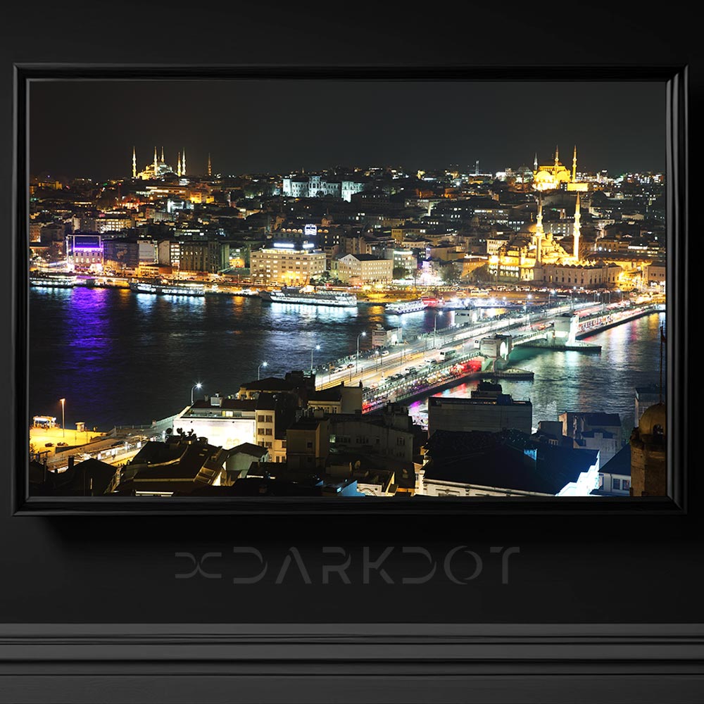 istanbul manzarasi gece gorunum galata koprusu eminonu gece fotografi