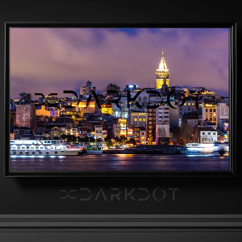 istanbul galata kulesi halic gece fotograf cekimi manzara wallpaper panaromik