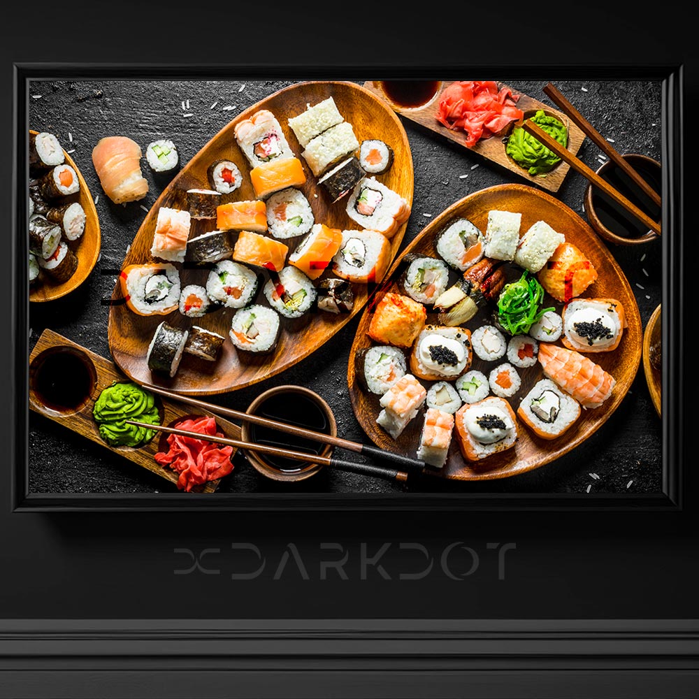 sushi lezzetli sushi tabagi yakin cekim gorsel sushi fotograflari banner