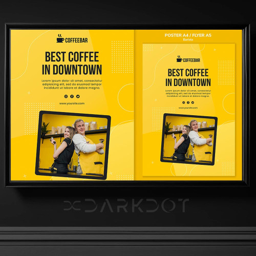 5104 kafe barista starbuck temali web site instagram banner a4 poster 