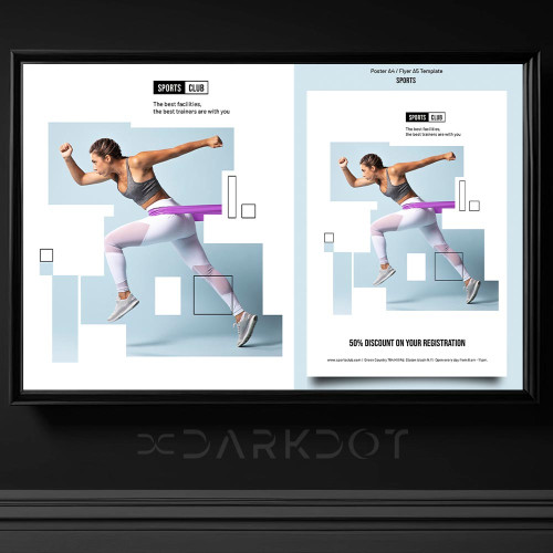 5115 fitness gym spor merkezi a4 a5 brosur poster tasarim psd tema