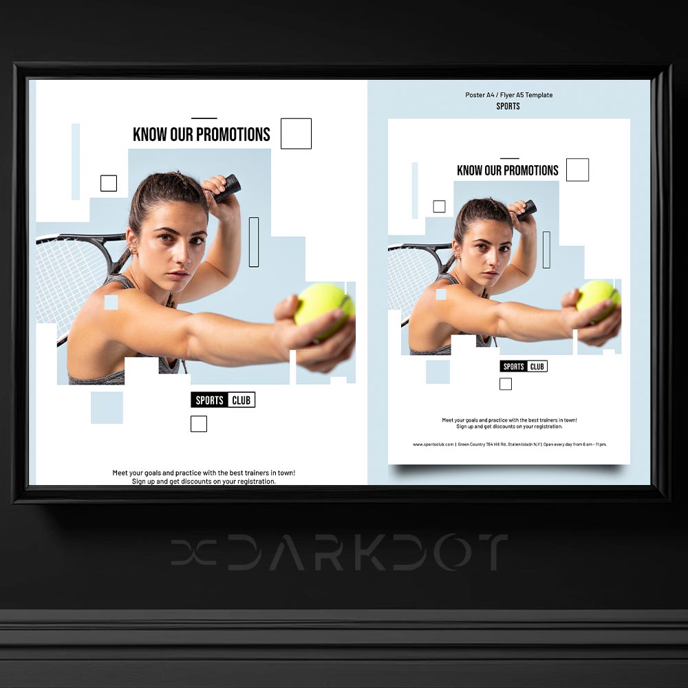 5116 tenis oynayan fit sporcu kadin spor temali afis poster tasarim indir