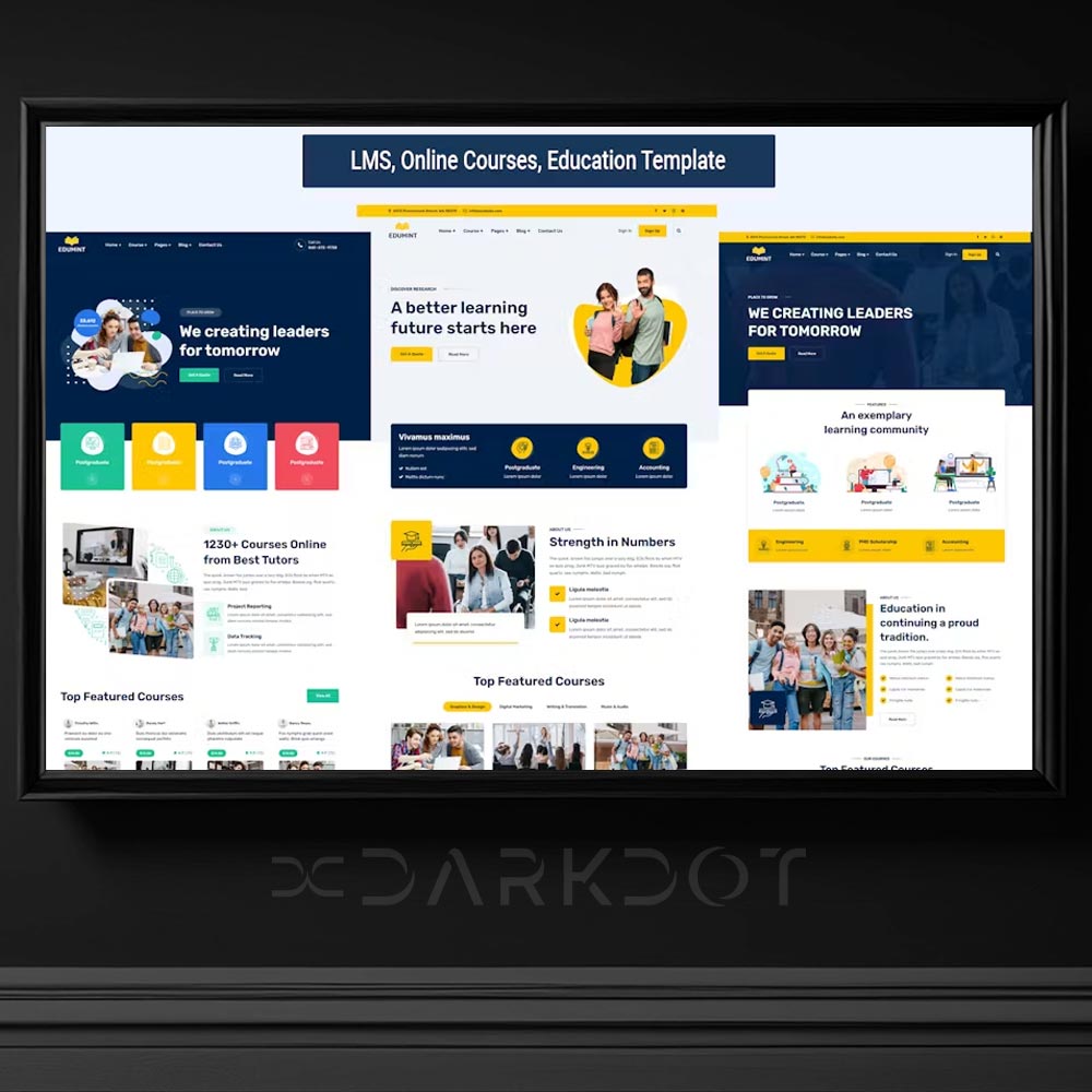 4853 edumint lms online cevrimici kurs web site html sablon template