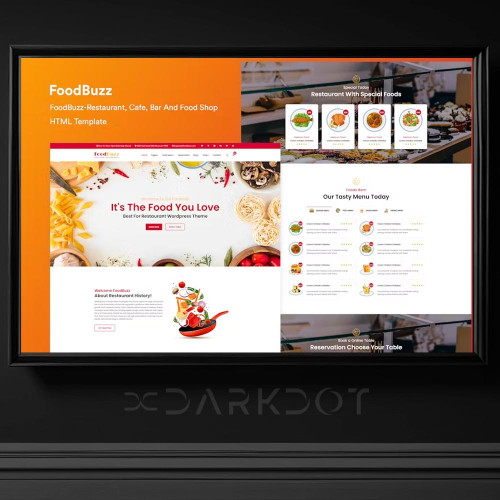 4880 food buzz modern restoran web site html sablon indir template