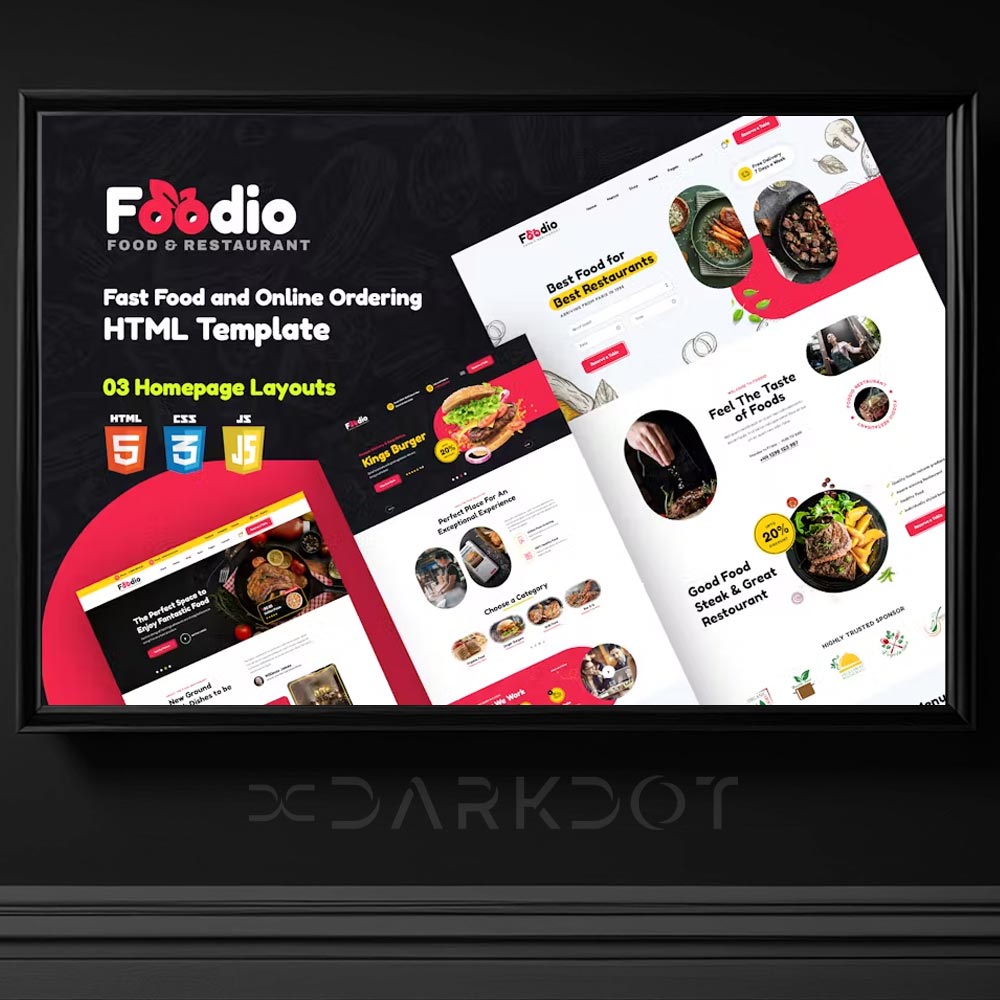 4885 foodio online yemek gida siparis web site html template tasarim