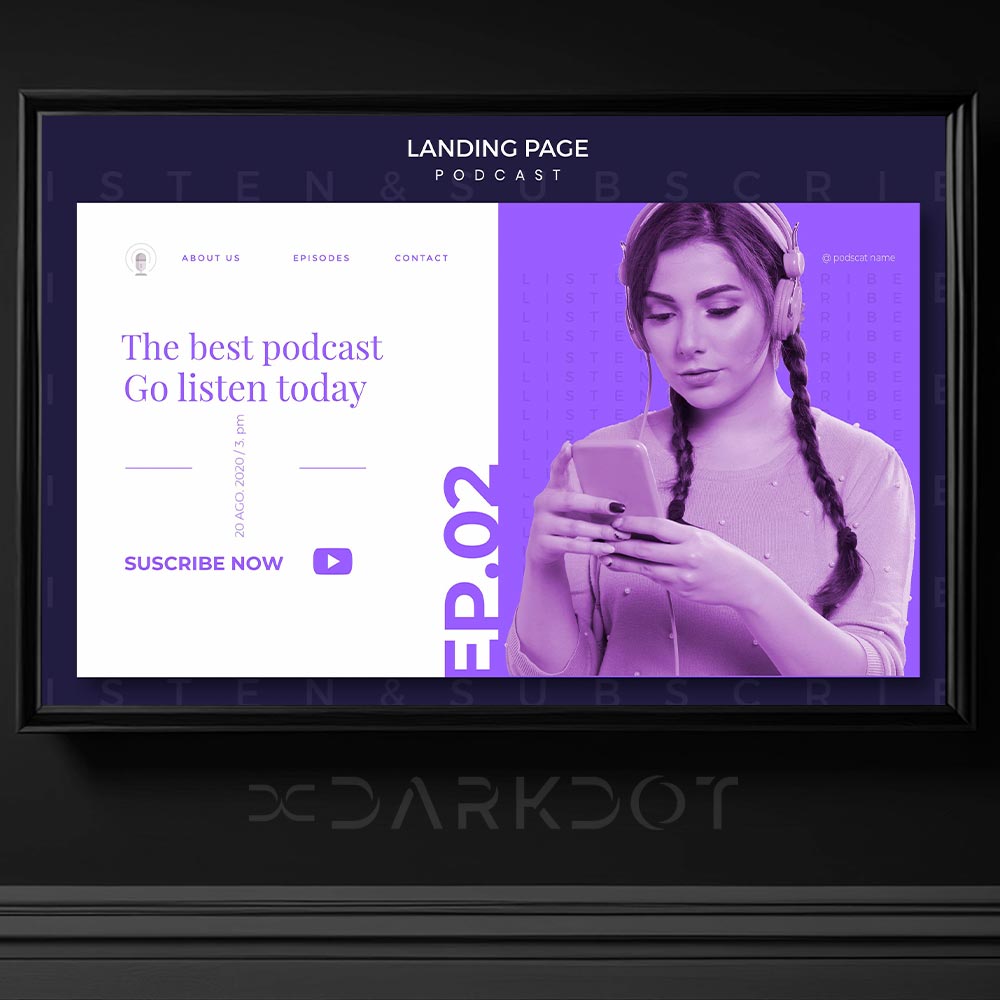 4950 podcast muzik dinleyen kadin instagram post tasarim psd template