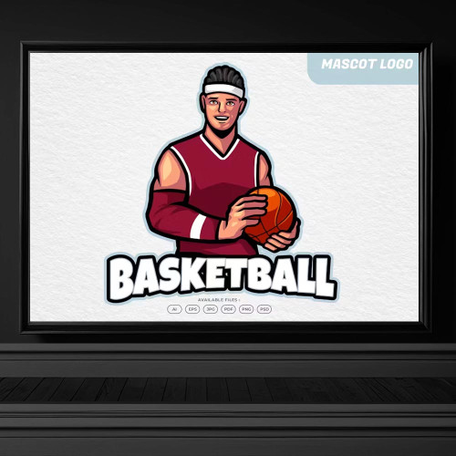 4269 basketbol nba erkek oyuncu logo maskot psd ai tema indir spor logo tasarimlari