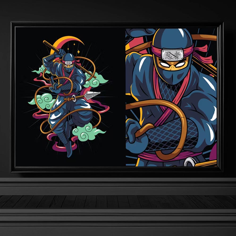 4339 ninja savascisi illustrasyon dovme tshirt tisort desen tasarimi illustrasyon cizim