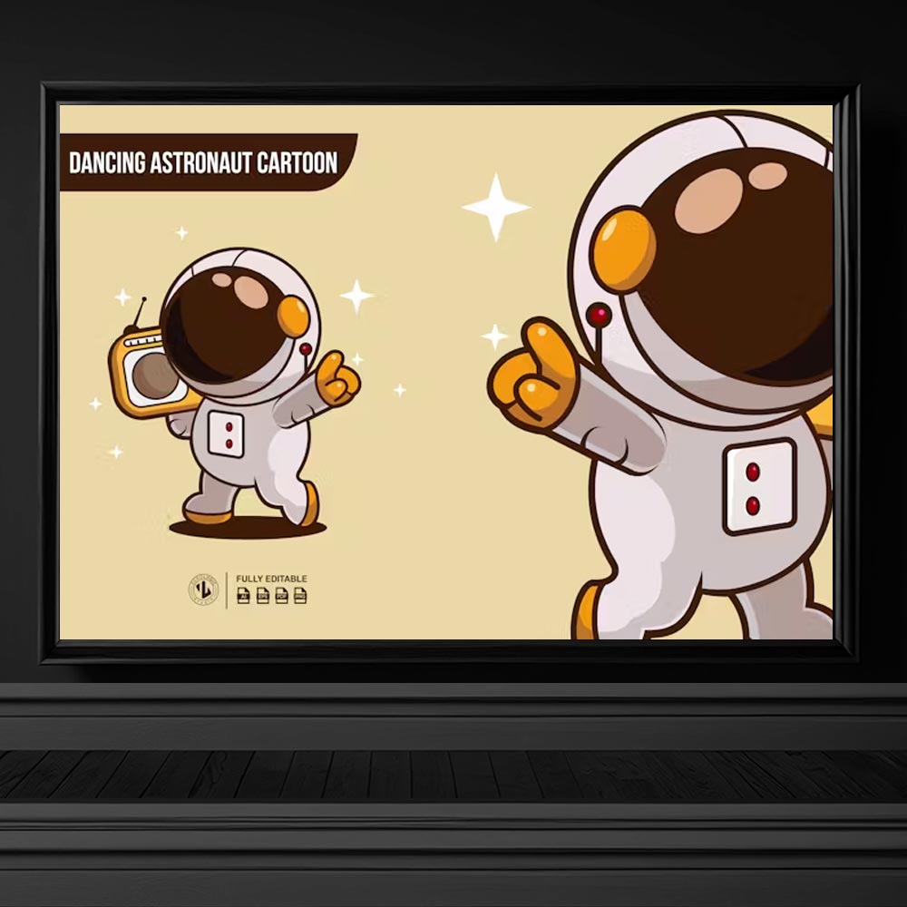 4345 dans eden astronot tisort tasarimi illustrasyon desen indir tshirt tasarimlari 